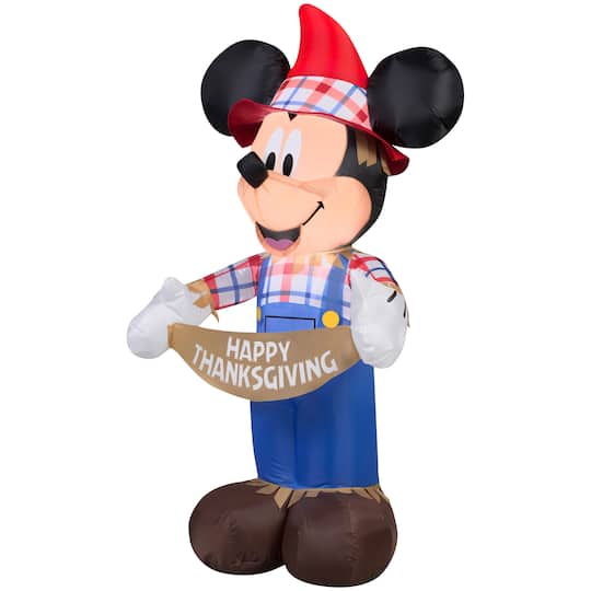 3.5ft. Airblown&#xAE; Inflatable Thanksgiving Mickey as Scarecrow 